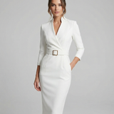 Vestido Midi Elegancia Otoñal – Diseño de Cintura Halagador para Reuniones Chic de Cóctel