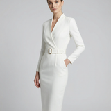 Vestido Midi Elegancia Otoñal – Diseño de Cintura Halagador para Reuniones Chic de Cóctel