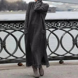 Vestido Maxi de Otoño – Sudadera Elegante de Corte Suelto para Reuniones Acogedoras de Otoño