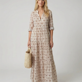 Vestido Largo Vintage de Otoño – Diseño con Escote en V Halagador para un Estilo Sin Esfuerzo