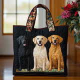 Bolsa Acolchada con Diseño de Tres Labradores