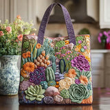 Bolsa Acolchada con Diseño de Suculentas de Jardín