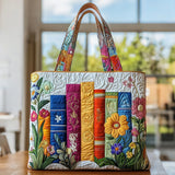 Bolsa Acolchada con Diseño Floral de la Biblioteca