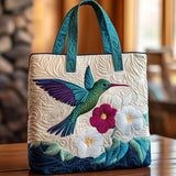 Bolsa Acolchada con Diseño de Flores Blancas