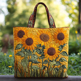 Bolsa acolchada clásica con diseño de girasol