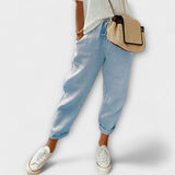 Bibi - Pantalones de lino livianos y sueltos