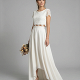 Vestido de Encaje Bohemio – Diseño Alto-Bajo para Celebraciones al Aire Libre