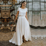 Vestido de Encaje Bohemio – Diseño Alto-Bajo para Celebraciones al Aire Libre