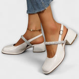 Celandra - Mary Janes con brillantes correas y tacón bloque