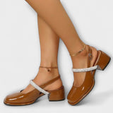 Celandra - Mary Janes con brillantes correas y tacón bloque