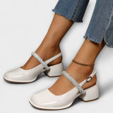 Celandra - Mary Janes con brillantes correas y tacón bloque