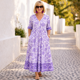 Juana | Vestido Elegante con Estampado Floral y Sensación Fresca