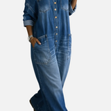 Sofía - Mono Denim con Hombros Descubiertos
