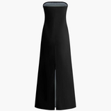 Vestido Maxi de Fiesta de Verano Impreso Sin Tirantes Calla