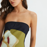 Vestido Maxi de Fiesta de Verano Impreso Sin Tirantes Calla
