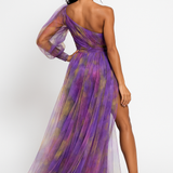 Vestido de Noche Maxi de Manga Asimétrica