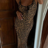 Vestido Maxi de Fiesta de Patrón de Leopardo