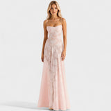 Verona - Maxi vestido con detalles de encaje floral