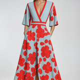 Vestido Maxi de Verano con Escote en V Floral