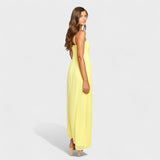 Flossie - Vestido maxi amarillo con lazo lateral