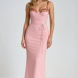 Vestido Maxi de Noche de Verano Bordado de Flores