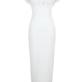 Maxi vestido de invitada de boda de noche Blanco