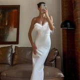 Maxi vestido de invitada de boda de noche Blanco