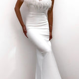 Maxi vestido de invitada de boda de noche Blanco