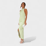 Camila - Vestido largo con detalles fruncidos