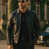 Luca™ | Chaqueta de Cuero con Cierre de Cremallera