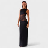 Lucinda - Vestido largo de encaje negro