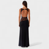 Lucinda - Larga vestido negro de encaje