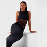 Lucinda - Larga vestido negro de encaje