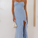 Vestido Maxi de Invitada de Boda con Volantes Elegantes Lyra