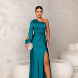 Elegante vestido maxi de invitada de boda formal