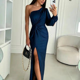 Elegante vestido maxi de invitada de boda formal