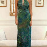 Vestido Maxi de Fiesta Inspirado en Monet