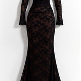 Vestido Maxi de Invitada de Boda con Encaje Largo Livilla
