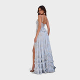 Firenze - Vestido largo bohemio con abertura y volantes.