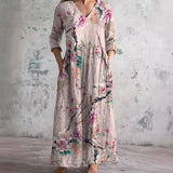 Dora | Vestido de verano femenino con escote en V y estampado floral