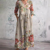 Dora | Vestido de verano femenino con escote en V y estampado floral