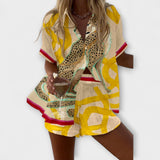 Filipa | Conjunto Corto Casima con Estampado de Leopardo Chic para el Verano