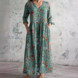 Dora | Vestido de verano femenino con escote en V y estampado floral
