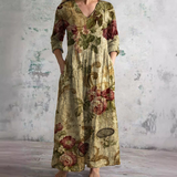 Dora | Vestido de verano femenino con escote en V y estampado floral