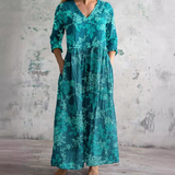Dora | Vestido de verano femenino con escote en V y estampado floral
