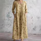 Dora | Vestido de verano femenino con escote en V y estampado floral