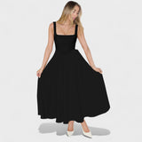 Maribel - Vestido midi con escote cuadrado