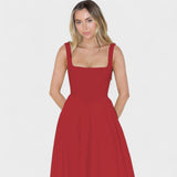 Maribel - Midi con escote cuadrado