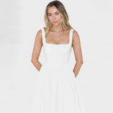 Maribel - Vestido midi con escote cuadrado