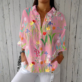 Sophie | Blusa Floral con Patrón de Tulipanes